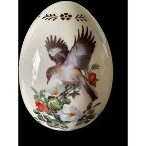 Danbury Mint Roger Tory Peterson Porcelain Songbird Egg Mockingbird 1995
